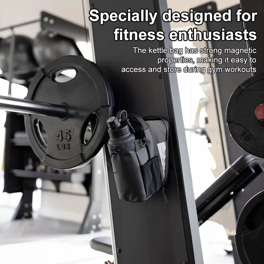 Magnetic Gym Bag - Magnetic Carrier Bag with Phone Pocket Portable Gym Water Bottle Pouch Gym Accessories Organizer