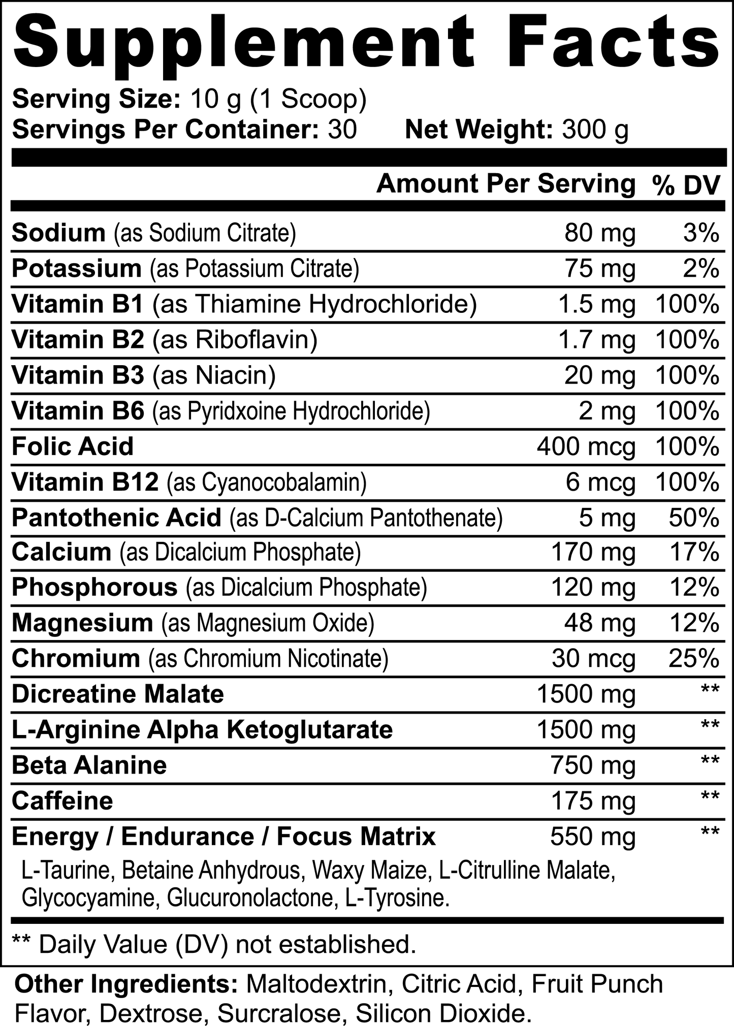 NITRO FLUX Pre-Workout Powder (Fruit Punch)