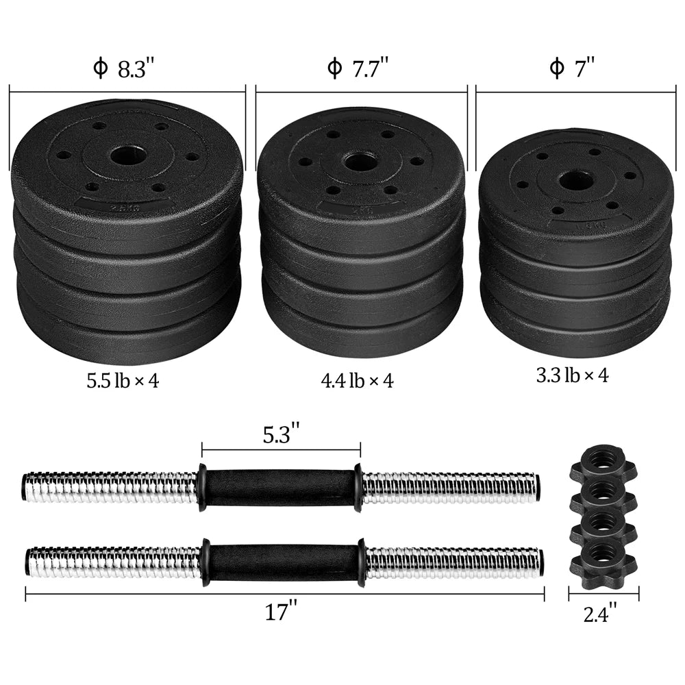 55Lb Adjustable Dumbbell Weight Set for Home Gym,Black