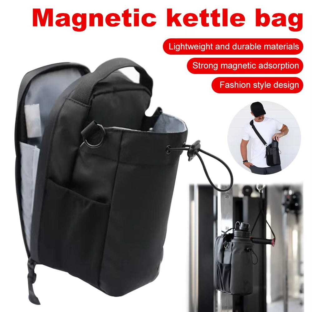 Magnetic Gym Bag -  Magnetic Carrier Bag with Phone Pocket Portable Gym Water Bottle Pouch Gym Accessories Organizer